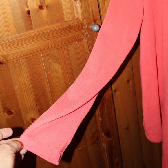 Talbots Open Front Cotton Cardigan Salmon Size XL - Picture 3 of 7